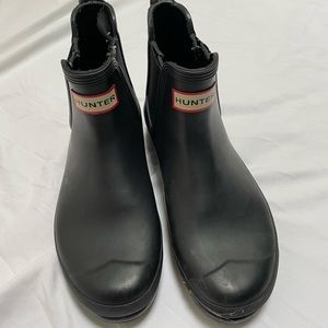 Matte Black Ankle/Chelsea Rain Boots - Hunter
